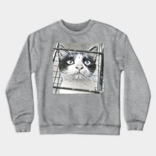 SELFIE CAT BLACK AND WHITE Crewneck Sweatshirt